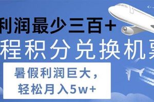 2024暑假利润空间巨大的里程积分兑换机票项目，每一单利润最少500