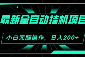 2024最新全自动挂机项目，看广告得收益 小白无脑日入200+ 可无限放大