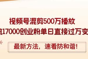 精华帖视频号混剪500万播放引流17000创业粉，单日直接过万变现，最新方…