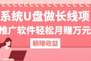 用系统U盘做长线项目，推广软件轻松月赚万元(附制作教程+软件