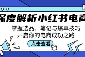 深度解析小红书电商：掌握选品、笔记与爆单技巧，开启你的电商成功之路