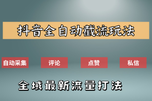 抖音自动截流新玩法：如何利用软件自动化采集、评论、点赞，实现抖音精准截流？