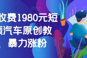 外面收费1980元短视频汽车原创教学，暴力涨粉