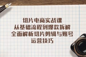 切片电商实战课：从基础流程到爆款拆解，全面解析切片剪辑与账号运营技巧