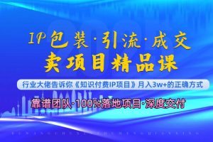 《IP包装·暴力引流·闪电成交卖项目精品课》如何在众多导师中脱颖而出？