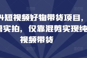 2024短视频好物带货项目，无需实拍，仅靠混剪实现纯视频带货