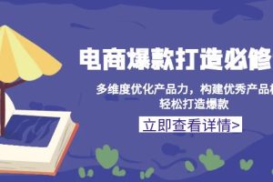 电商爆款打造必修课：多维度优化产品力，构建优秀产品梯队，轻松打造爆款