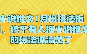 小说推文1月份玩法指南，终于有人把小说推文的玩法讲清楚了!