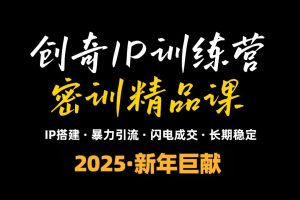 2025年“知识付费IP训练营”小白避坑年赚百万，暴力引流，闪电成交