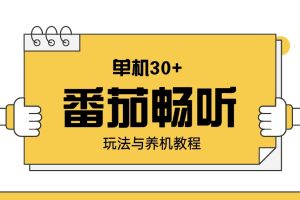 番茄畅听玩法与养机教程：单日日入30+。