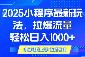 2025年小程序最新玩法，流量直接拉爆，单日稳定变现1000+