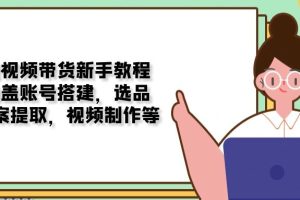 短视频带货新手教程：涵盖账号搭建，选品，文案提取，视频制作等